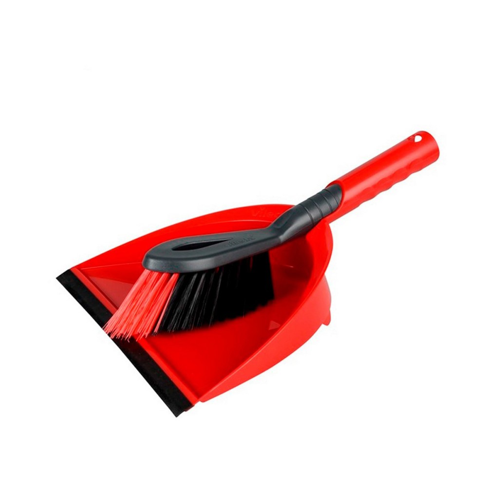 Sweeping Brush and Dustpan Cleaning Set Vileda Red Plastic