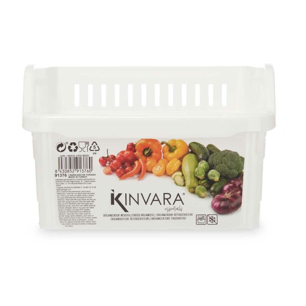 organisateur pour frigo Kinvara 03 1067 Blanc 20,3 x 12,8 x 30,5 cm (24 Unités)