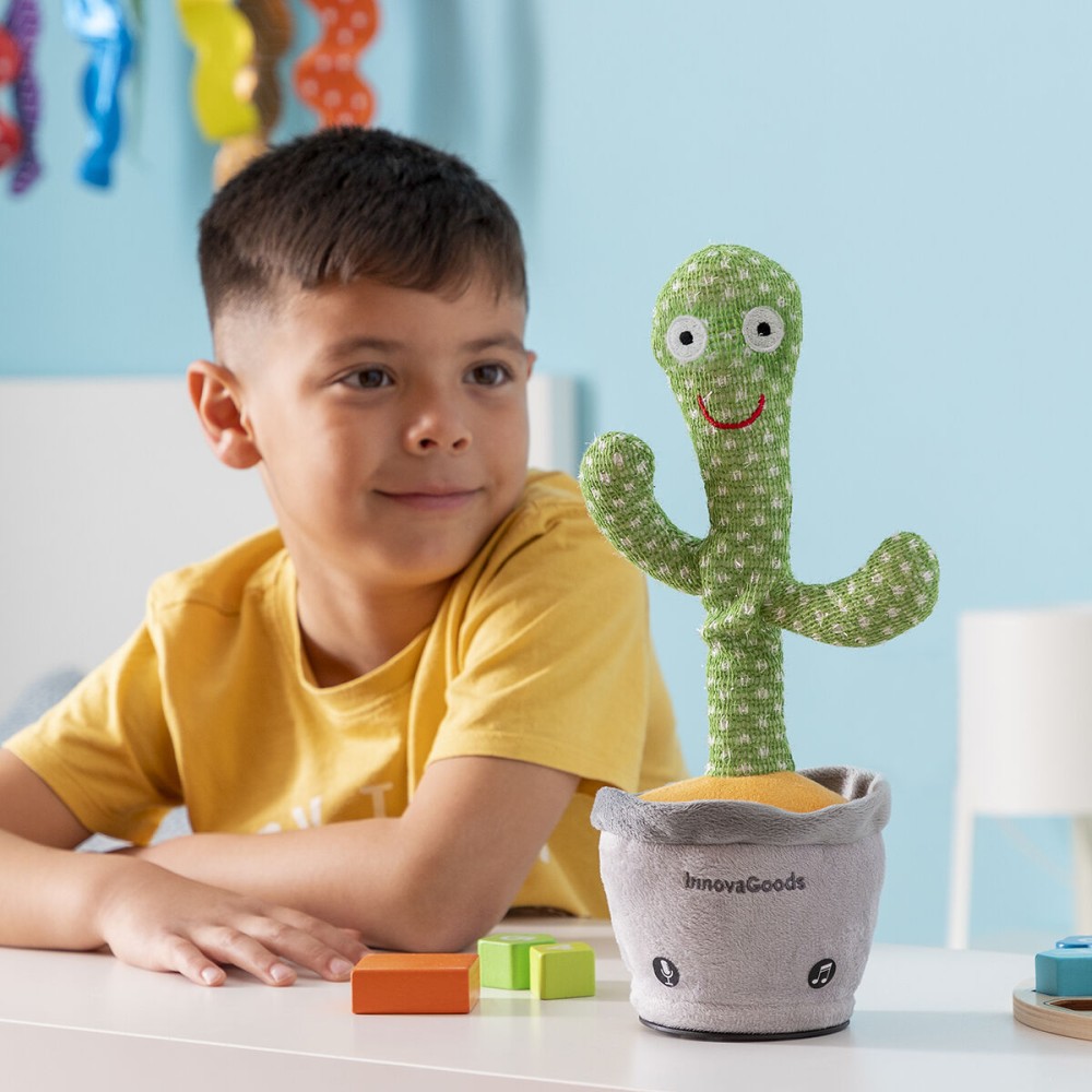 Cactus Dansant et Parlant Rechargeable avec Musique et LED Multicolore Cacxi InnovaGoods