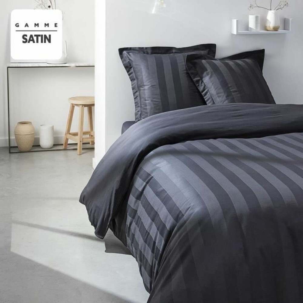 Bettbezug-Set TODAY Satin Schwarz 220 x 240 cm