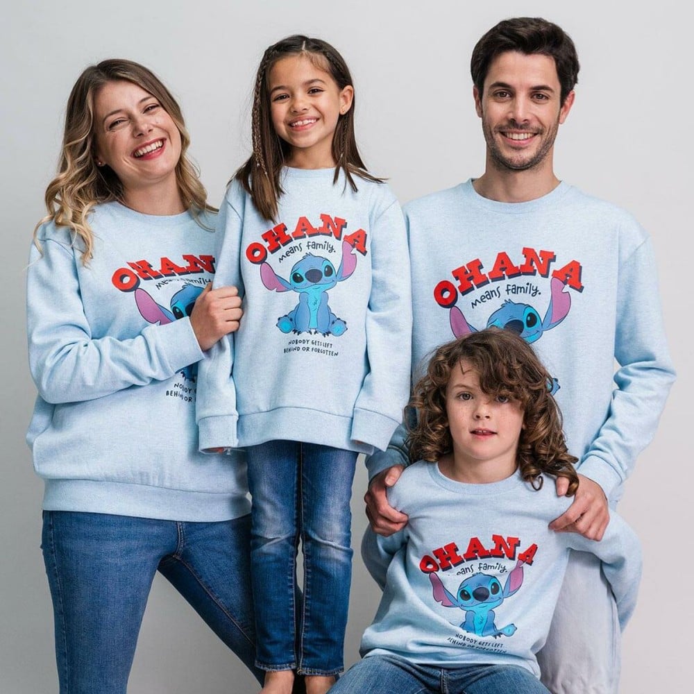 Sweat sans capuche unisex Stitch Bleu clair