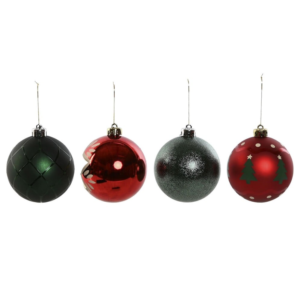 Boules de Noël Home ESPRIT Rouge Doré Polyéthylène 32,5 x 8 x 32,5 cm (16 Pièces)