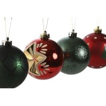 Boules de Noël Home ESPRIT Rouge Doré Polyéthylène 32,5 x 8 x 32,5 cm (16 Pièces)