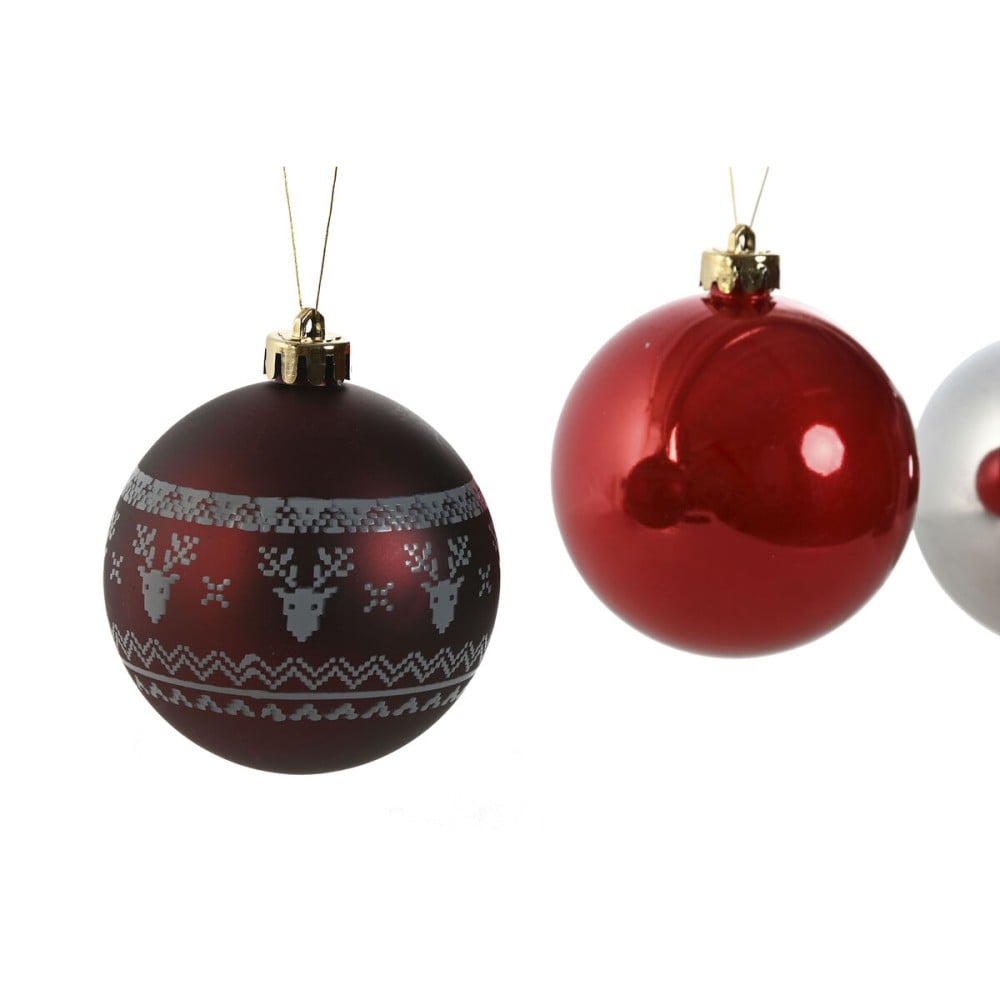 Christmas Baubles Home ESPRIT Red Silver Polyethylene 21,5 x 21,5 x 22,5 cm (15 Pieces)