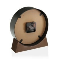 Table clock Versa Black MDF Wood (20 x 20 x 6 cm) (Ø 20 cm)