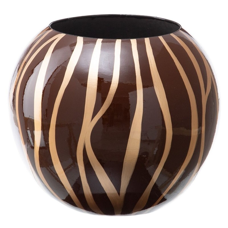 Vase 27 x 27 x 23 cm Zèbre Céramique Doré Marron