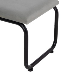 Bench 110 x 40 x 68 cm Synthetic Fabric Grey Metal