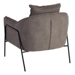 Armchair 76,5 x 70 x 74 cm Synthetic Fabric Metal Dark grey