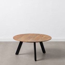 Centre Table Black Natural 80 x 80 x 40 cm