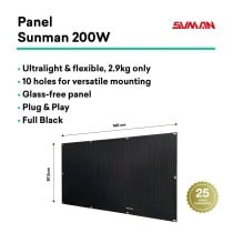 Self-installable Solar Kit Flex Full Black 400W x2 ultralight and flexible solar panels. Recommended use for balcony.