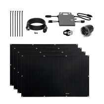 Kit Solaire Auto-installable Flex Full Black 800W x4 panneaux solaires ultralégers et flexibles. Utilisation pour balcon