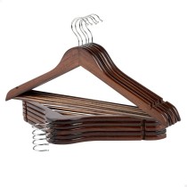 Set of Clothes Hangers Max Home Brown Wood Steel 44,5 x 23 x 1 cm 10 Pieces (6 Units)