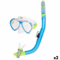 Kinder-Tauchbrille mit Schnorchel AquaSport Blau (2 Stück)