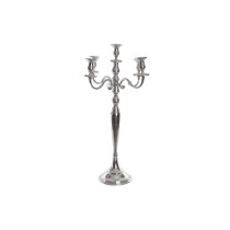 Kerzenleuchter Home ESPRIT Silberfarben Aluminium Verchromt 42 x 42 x 70 cm