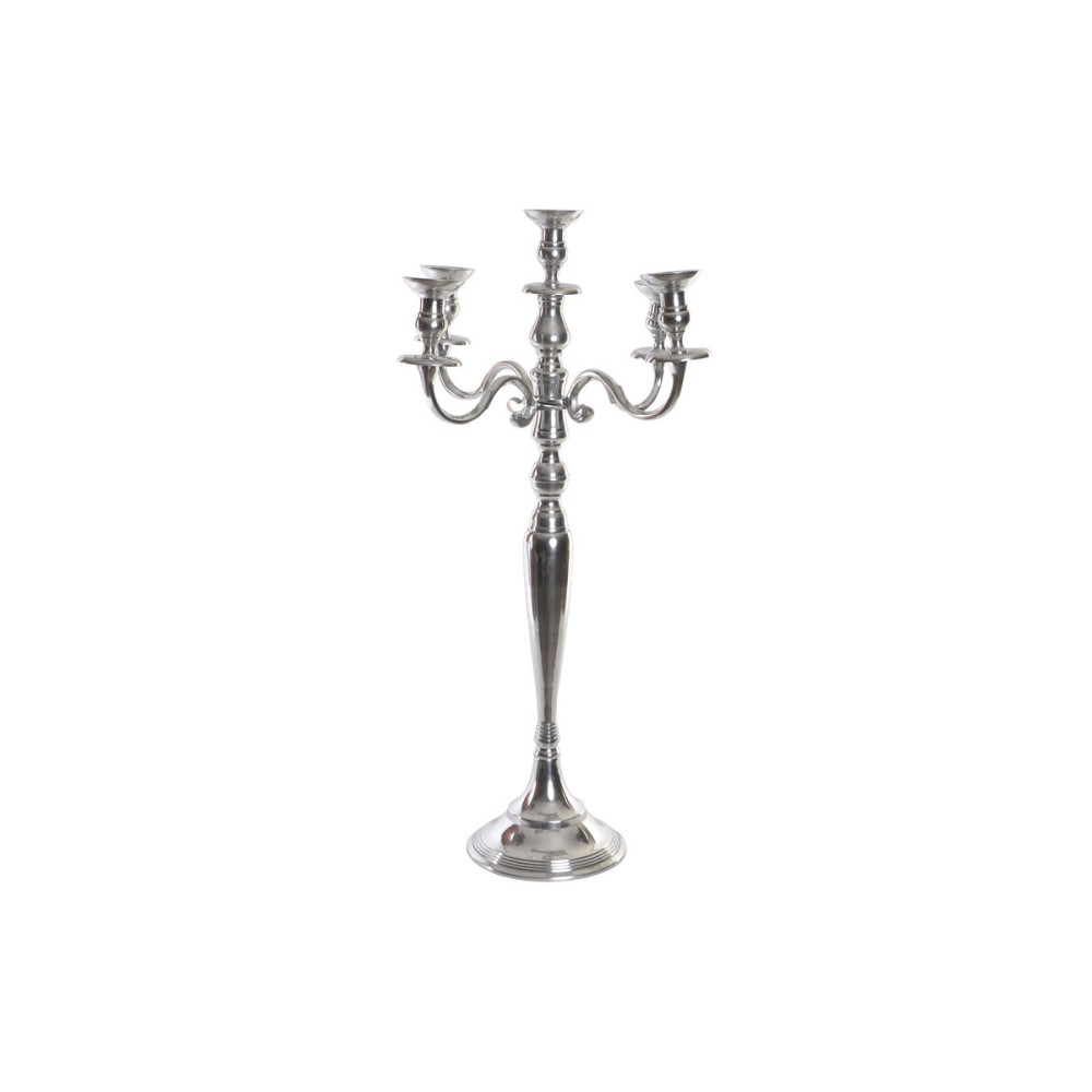 Kerzenleuchter Home ESPRIT Silberfarben Aluminium Verchromt 42 x 42 x 70 cm