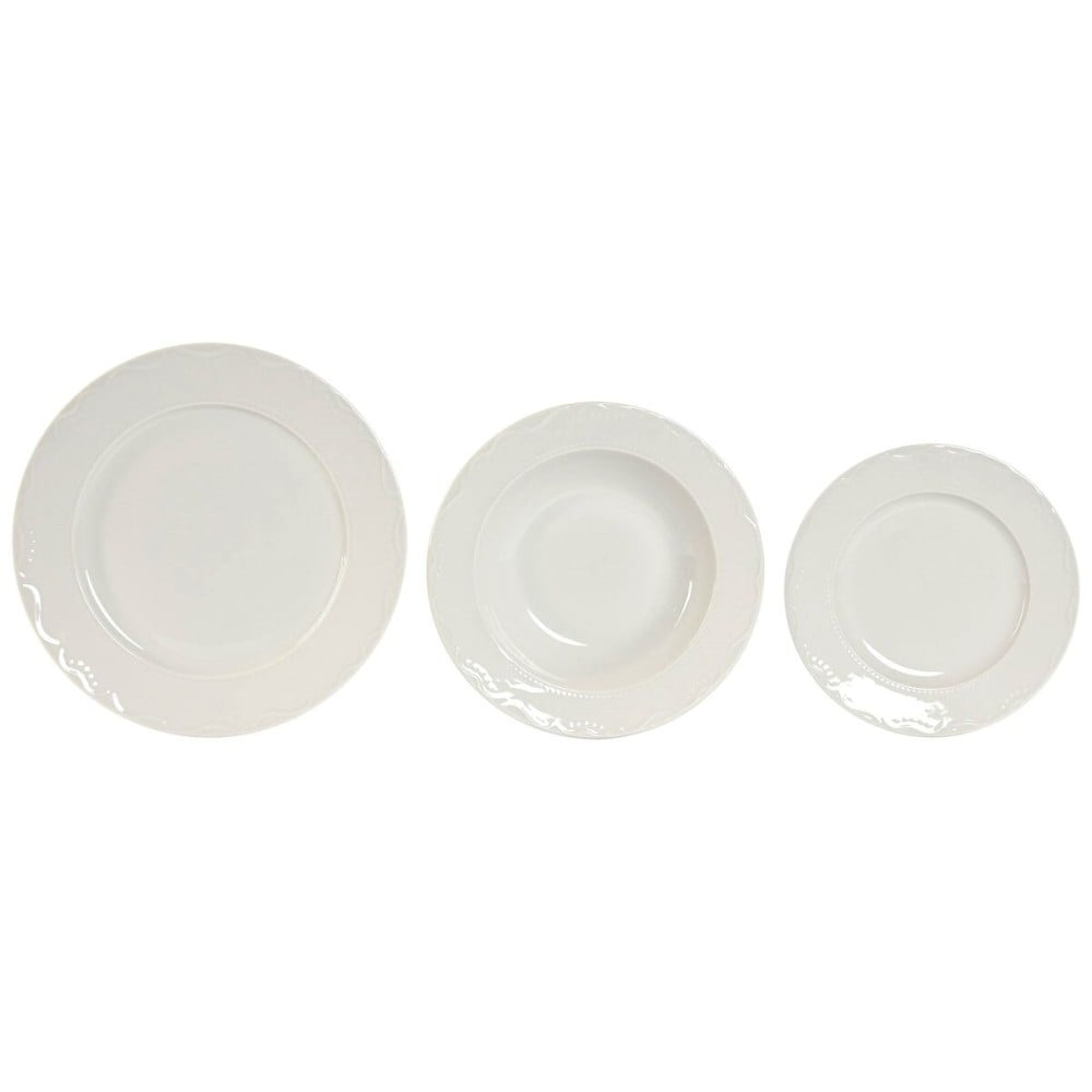 Dinnerware Set Home ESPRIT White Porcelain 27 x 27 x 2 cm 18 Pieces