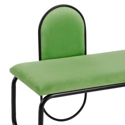 Bench 110 x 40 x 68 cm Synthetic Fabric Metal Green