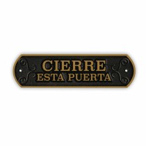 Plaque Magnet & Steel Cierre esta puerta 24 x 7,2 cm