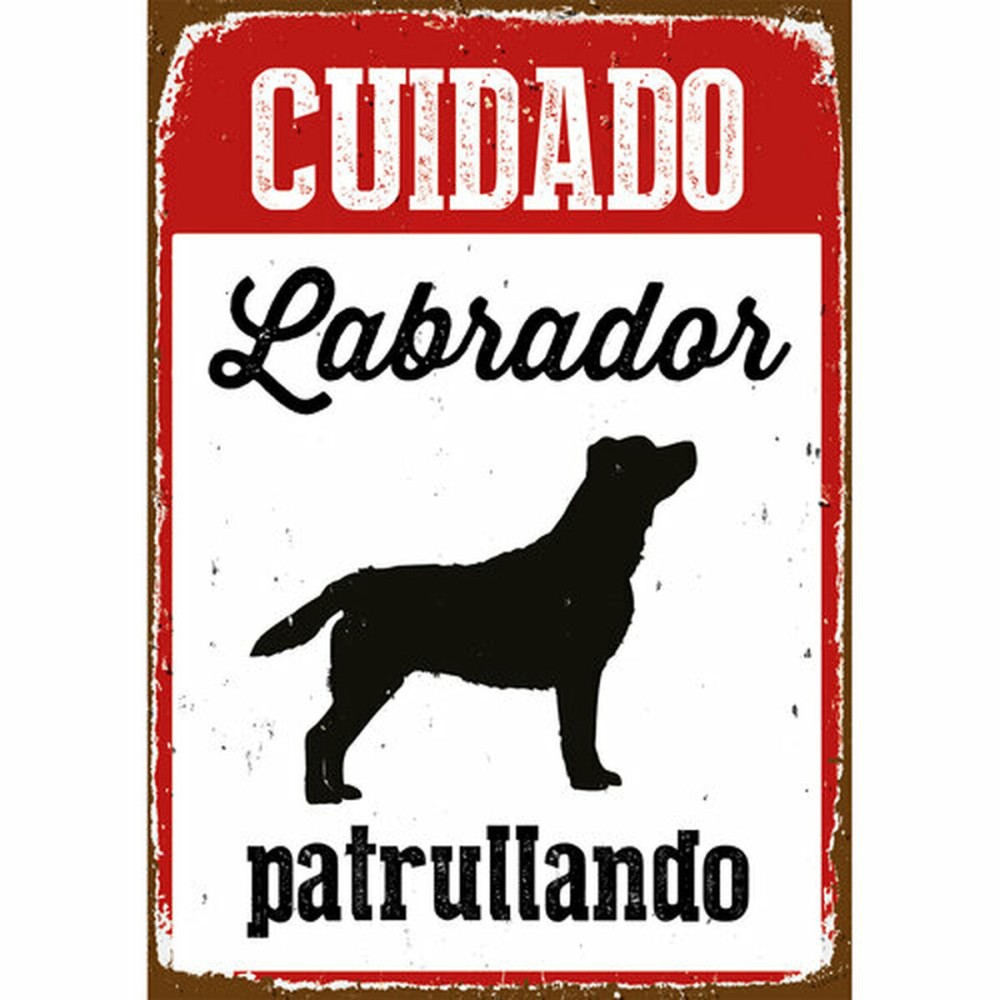 Badge Magnet & Steel Cuidado Labrador Patrullando 14,8 x 21 cm