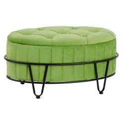 Pouf 80 x 80 x 46 cm Tissu Synthétique Métal Vert