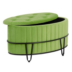 Pouf 80 x 80 x 46 cm Tissu Synthétique Métal Vert