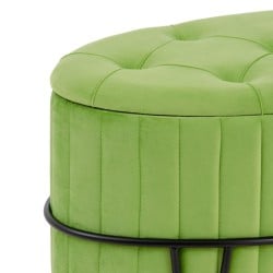 Pouf 80 x 80 x 46 cm Tissu Synthétique Métal Vert