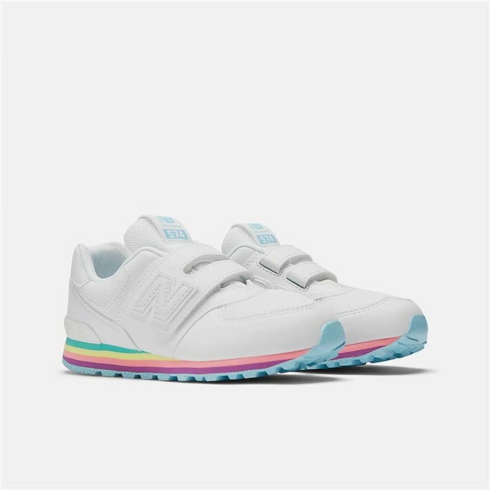 Chaussures de Sport pour Enfants New Balance 574 Core Hook Loop Blanc