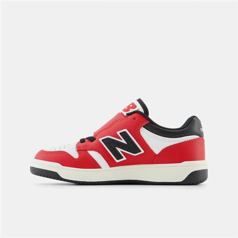 Chaussures de Sport pour Enfants New Balance 480 HOOK LOOP Blanc Rouge Tomate