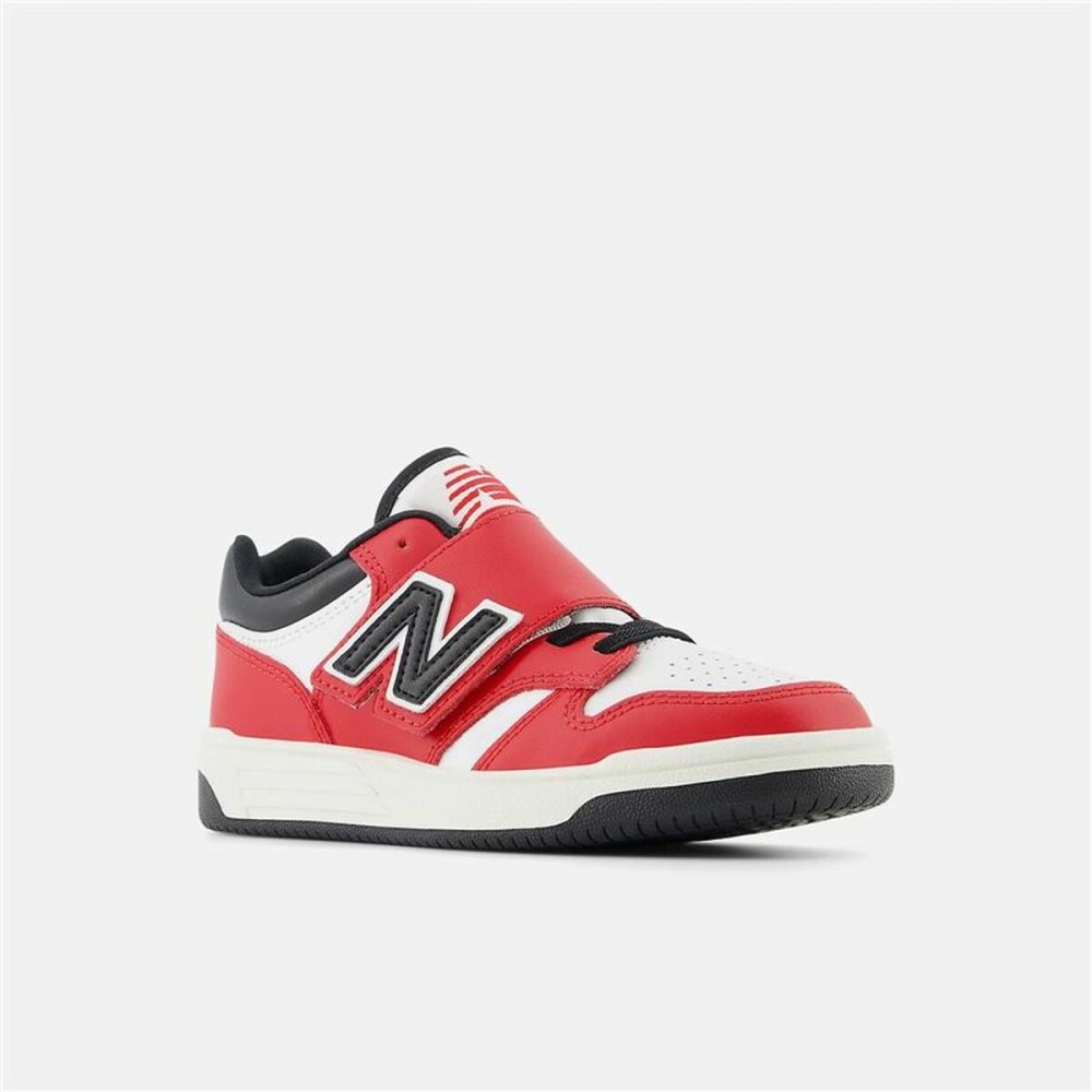 Chaussures de Sport pour Enfants New Balance 480 HOOK LOOP Blanc Rouge Tomate