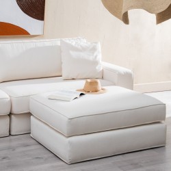 Pouf Crème 100 x 80 x 44 cm