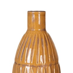 Vase 14 x 14 x 25,5 cm aus Keramik Senf