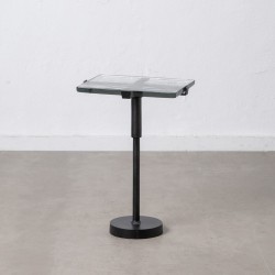 Table d'appoint 41 x 32 x 59 cm Verre Noir Métal