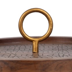 Side table Golden Wood Brown Iron 38 x 38 x 66 cm