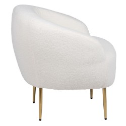 Armchair 75 x 70 x 74 cm Synthetic Fabric Metal White