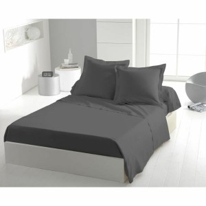 Jeu de draps HOME LINGE PASSION Flat sheet Gris Lit king size