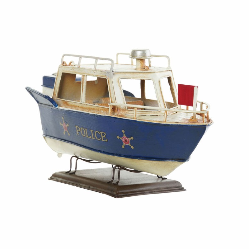 Figurine Décorative DKD Home Decor Bleu Blanc Bateau Vintage 27 x 10,5 x 14 cm (2 Unités)