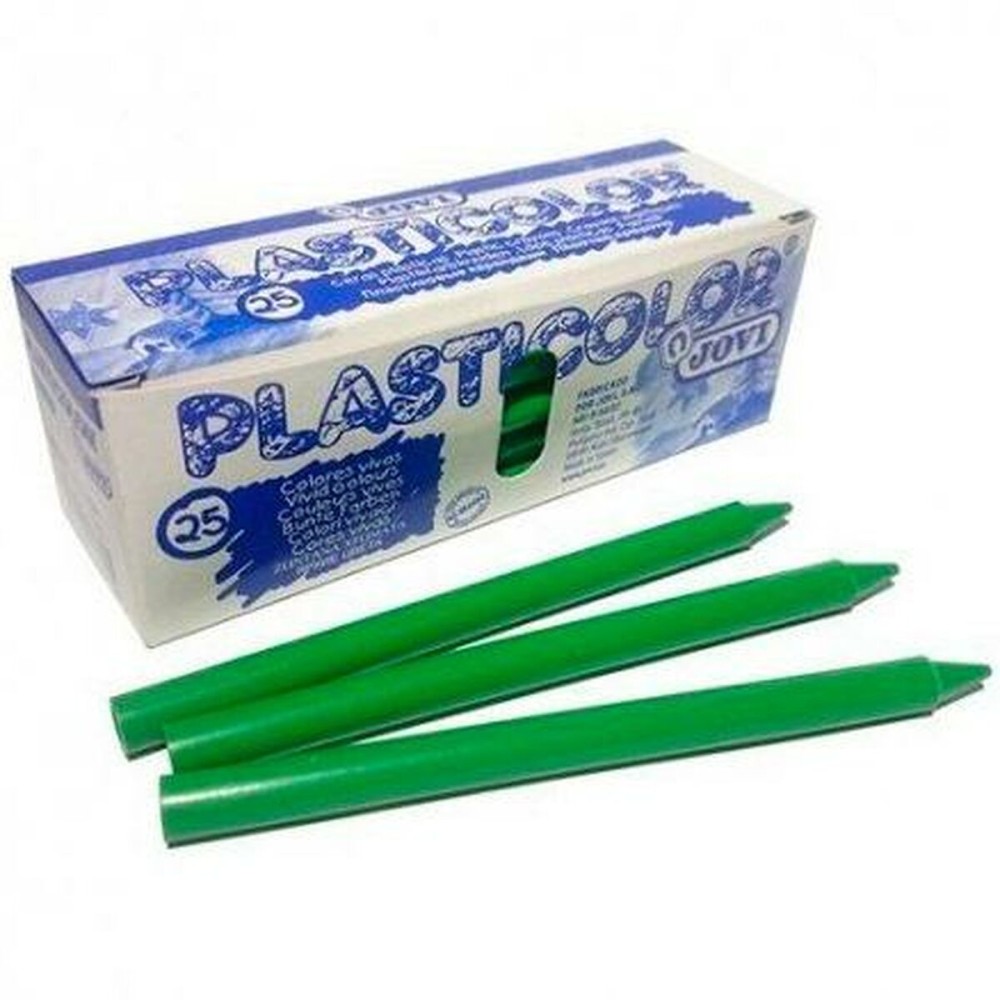 Crayons gras de couleur Jovi Plasticolor Vert clair (25 Unités)