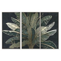 Satz mit 3 Bildern Home ESPRIT Palmen Tropical 180 x 4 x 120 cm (3 Stücke)
