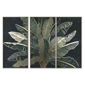 Satz mit 3 Bildern Home ESPRIT Palmen Tropical 180 x 4 x 120 cm (3 Stücke)