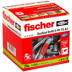 Dübel und Schrauben Fischer DuoSeal 557728 S A2 Regenmäntel Ø 8 x 48 mm