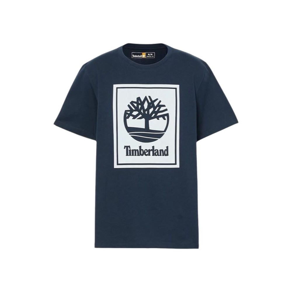 Herren Kurzarm-T-Shirt Timberland Stack Logo Schwarz