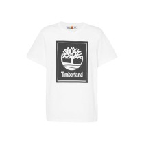 Men’s Short Sleeve T-Shirt Timberland Stack Logo White