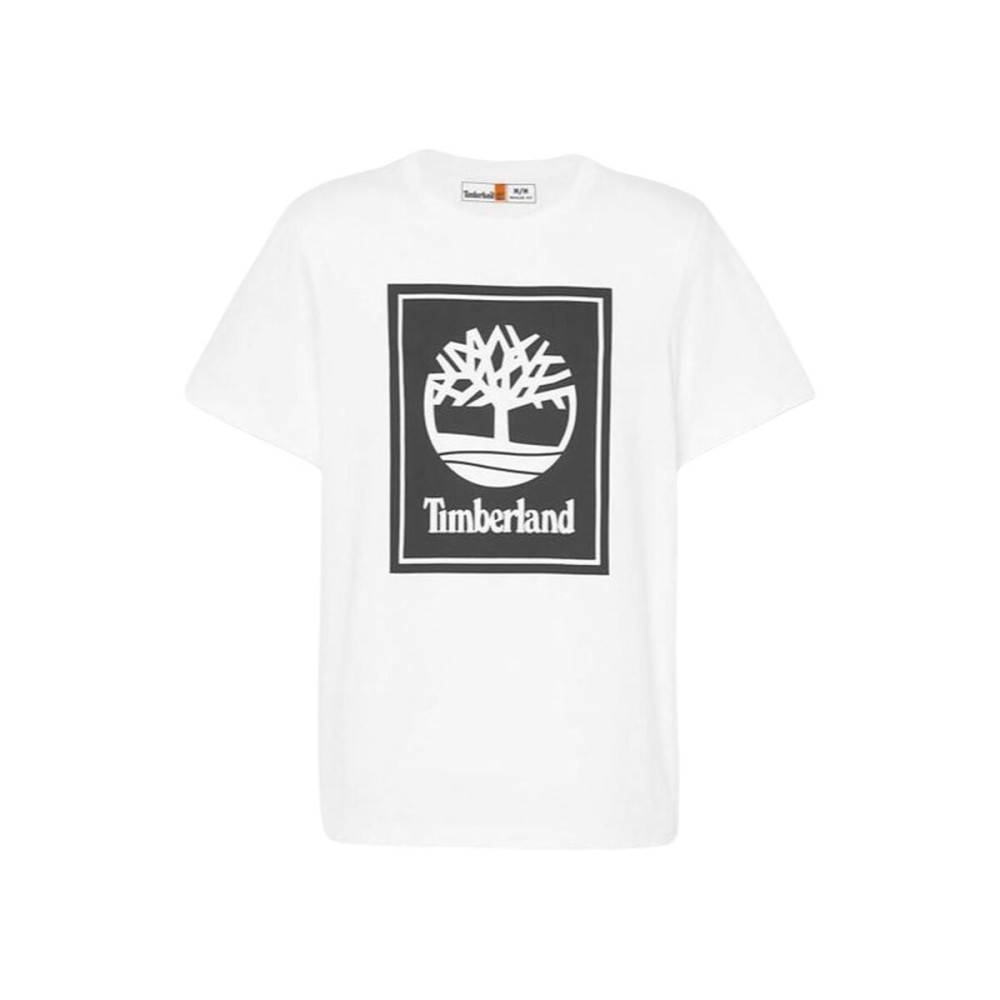 Herren Kurzarm-T-Shirt Timberland Stack Logo Weiß