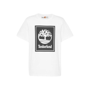 T-shirt à manches courtes homme Timberland Stack Logo Blanc