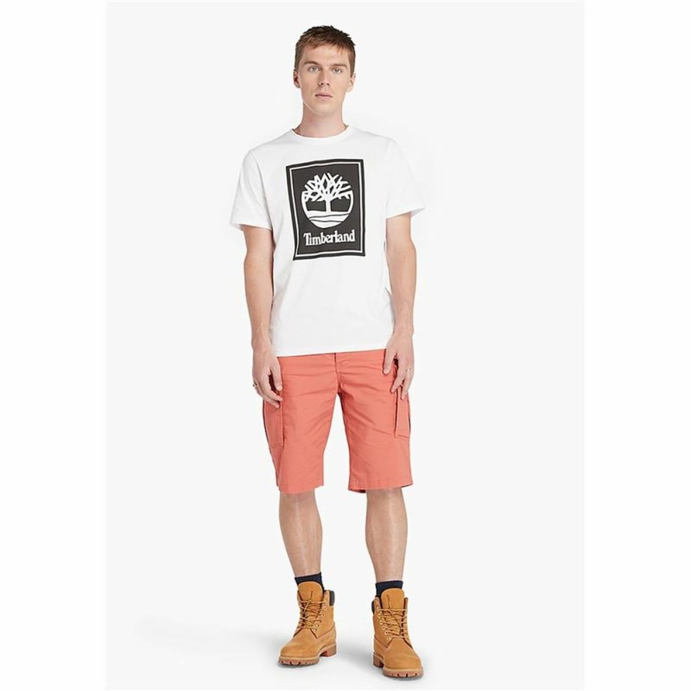 T-shirt à manches courtes homme Timberland Stack Logo Blanc