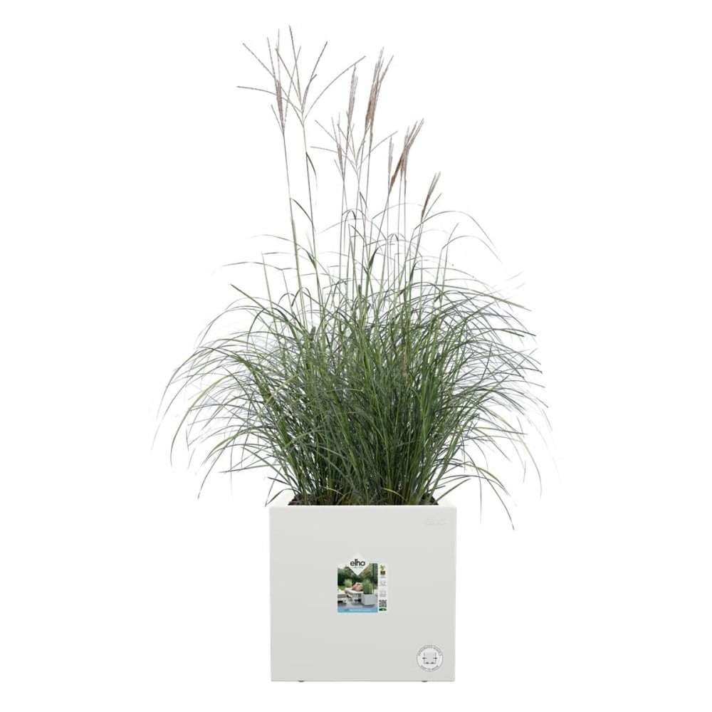 Blumentopf Elho 29,5 x 29,5 x 49,5 cm Weiß Kunststoff karriert Moderne