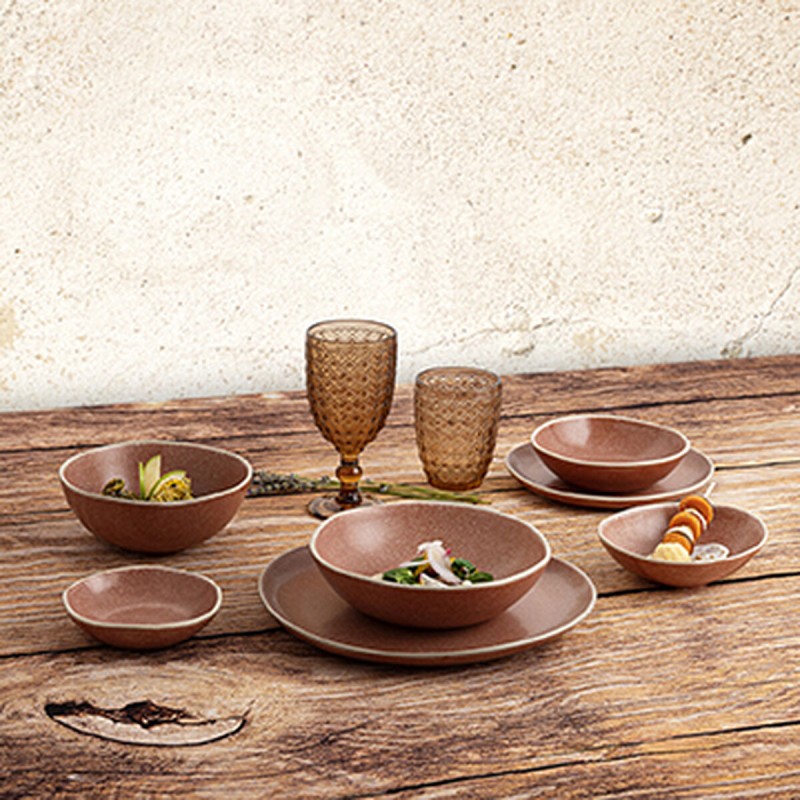 Bowl Bidasoa Gio 15 x 12,5 x 4 cm Ceramic Brown (6 Units)