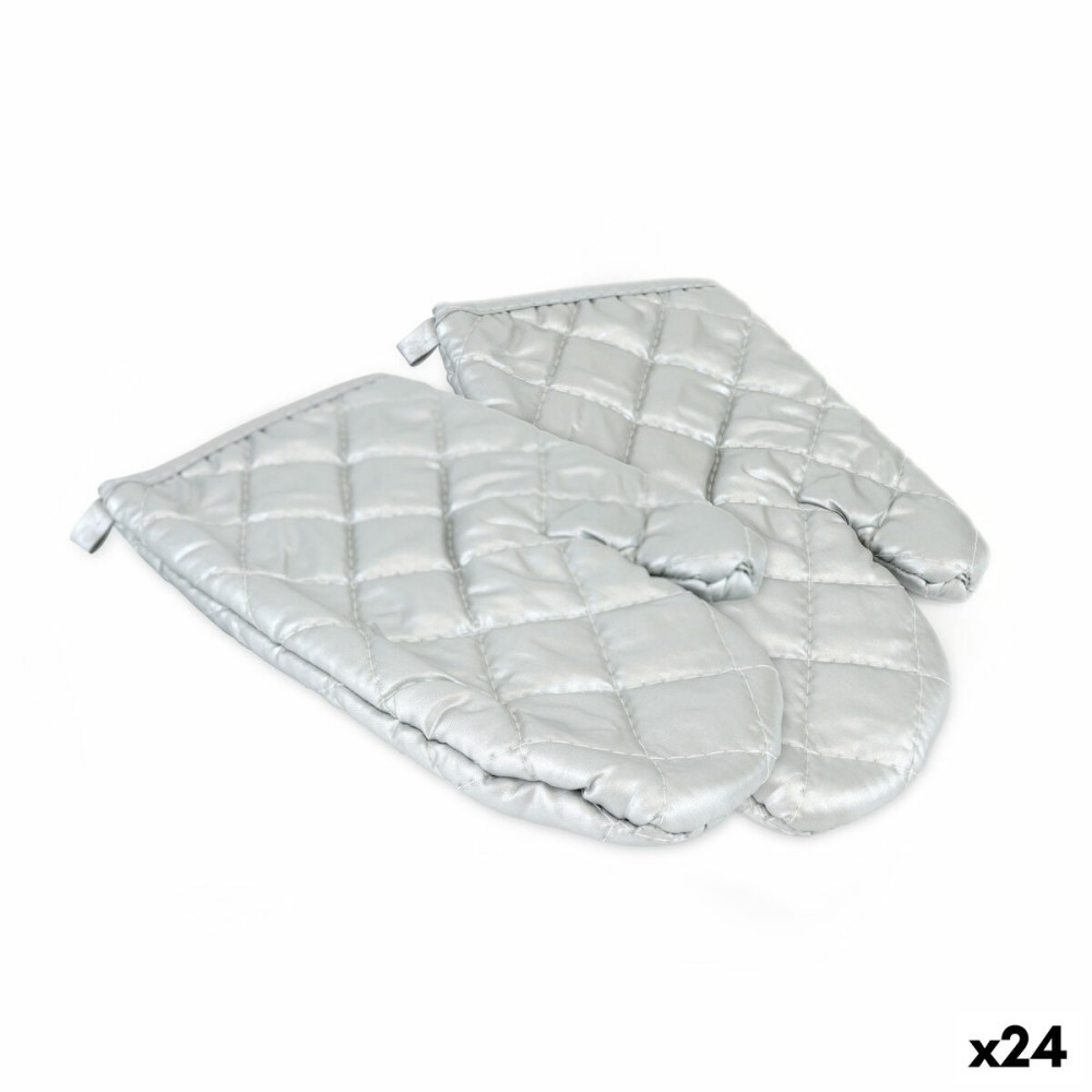 Gant à Four Quttin Argenté 25 x 16 x 24 cm Lot 2 Pièces (24 Unités)