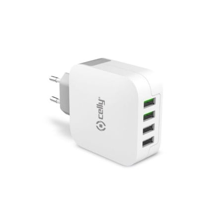 Chargeur de batterie Celly TC4USBTURBO Blanc