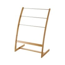 Free-Standing Towel Rack Natural Bamboo Stainless steel 57 x 35 x 81 cm